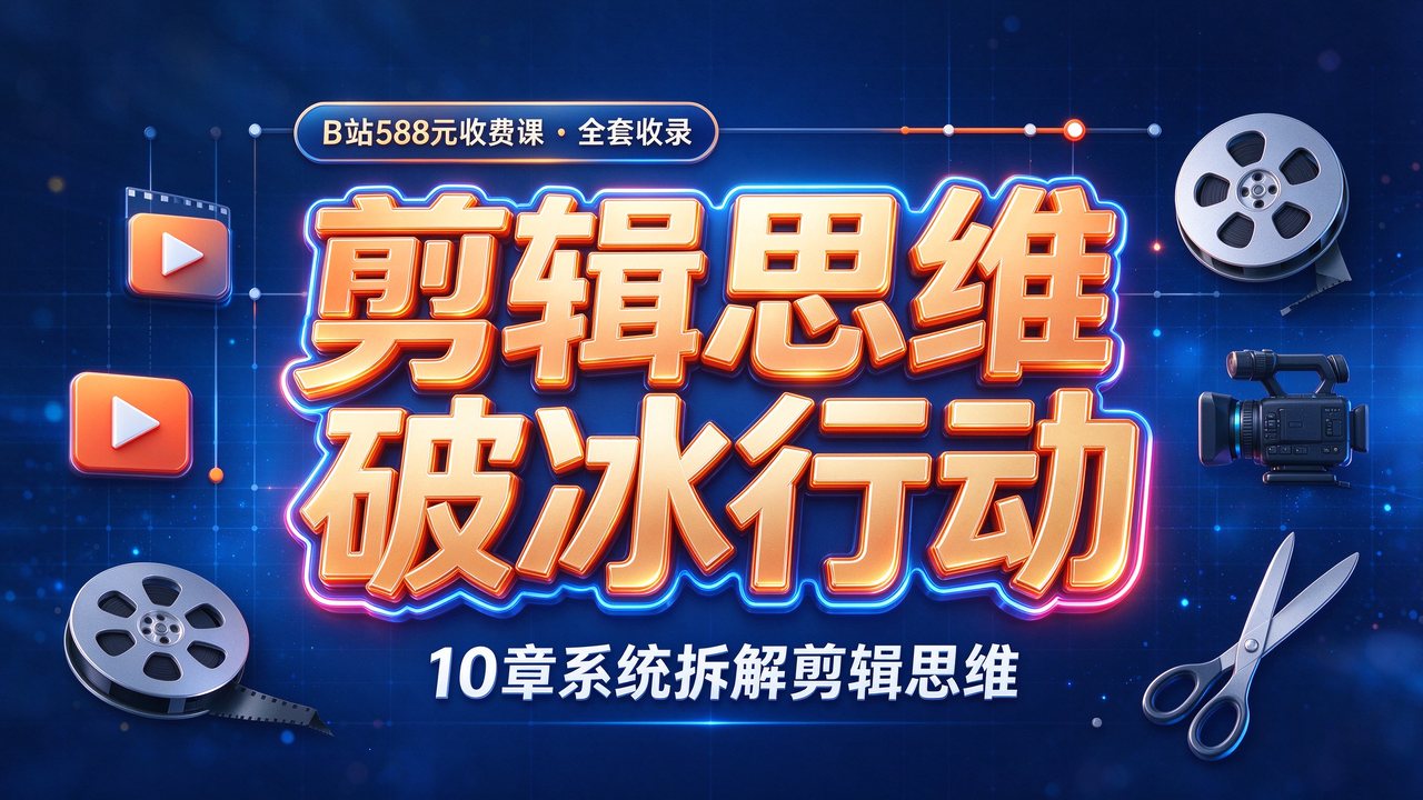 B站收费课程588元《剪辑思维破冰行动》