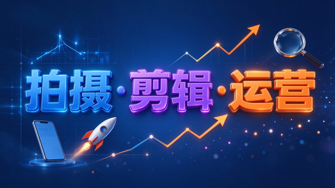 短视频拍摄剪辑运营思维一站式教学