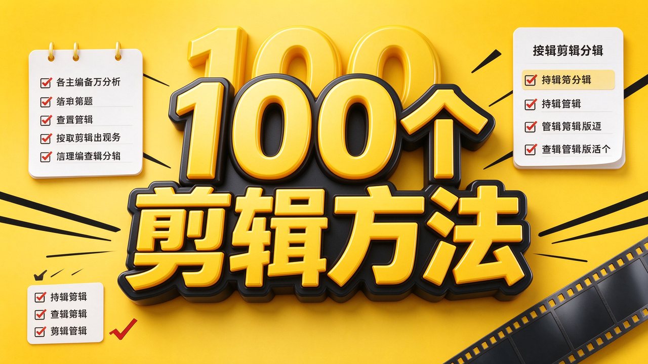100个实用剪辑方法，让你的视频加速热门