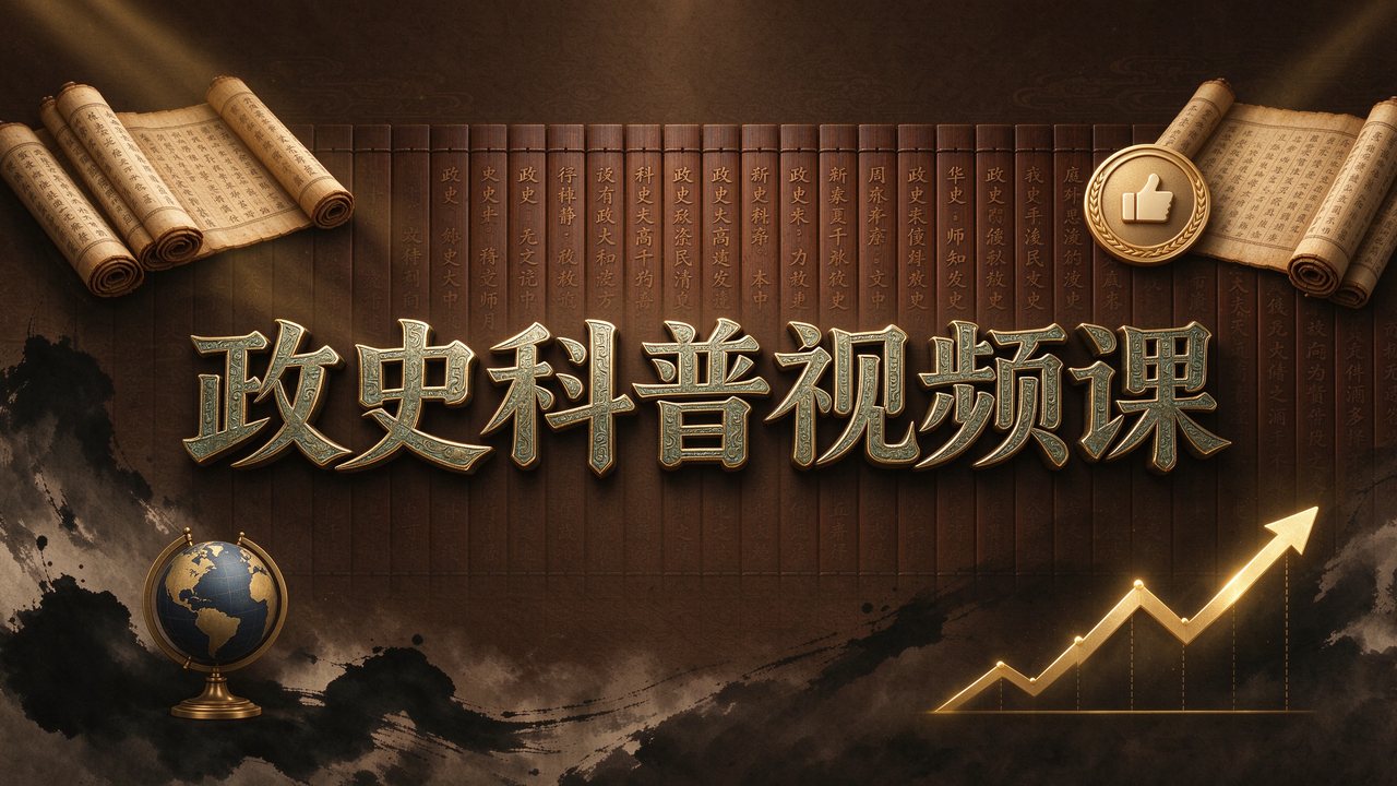 300W粉丝博主政史类科普视频教学，大流量扶持+精选独家收益