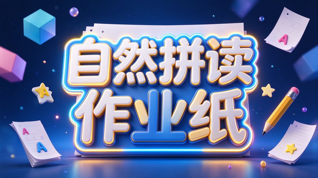 自然拼读练习作业纸