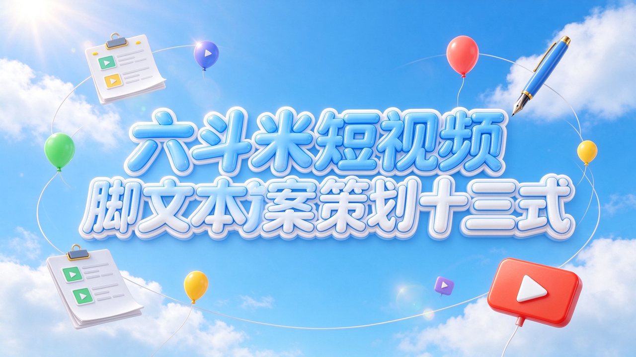 六斗米短视频脚本文案策划十三式（完结）